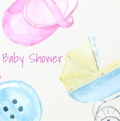 Watercolor Baby Stroller Clipart Templates