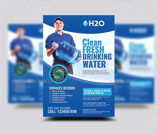 Watery Delivery Services Flyer Template