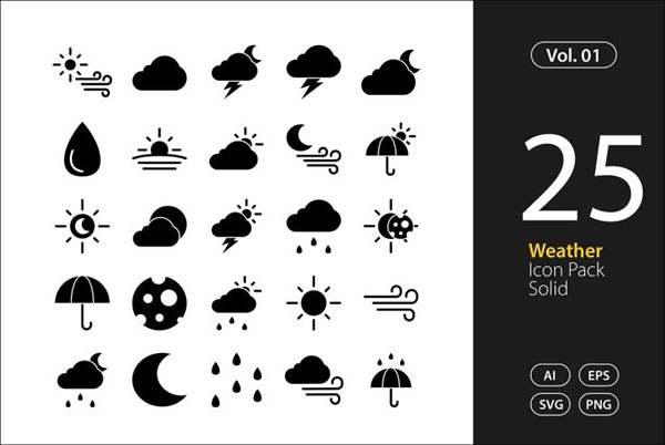 Weather Icon Set Solid
