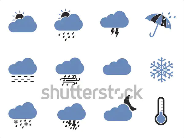 Weather Icons Two Tone Flat Design