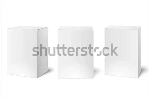 White Blank Cardboard Package Boxes Mockup