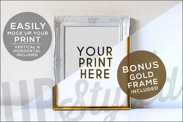 White and Gold Photo Frame