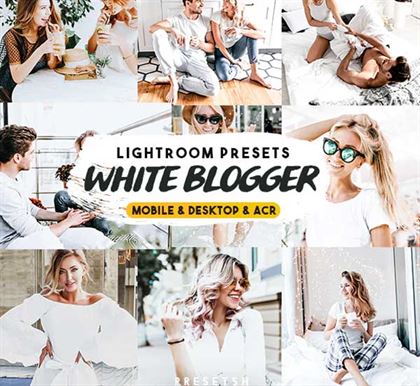 White Blogger Lightroom Presets Templates
