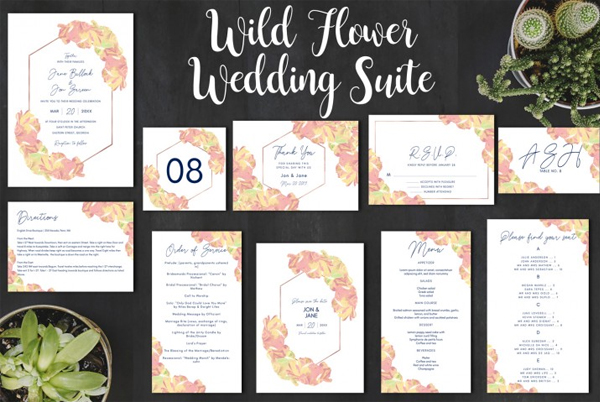 Wild Flower Wedding Invitation Collection