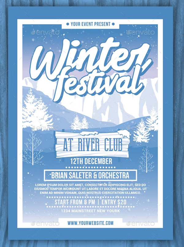 Winter Holiday Festival Flyer Template