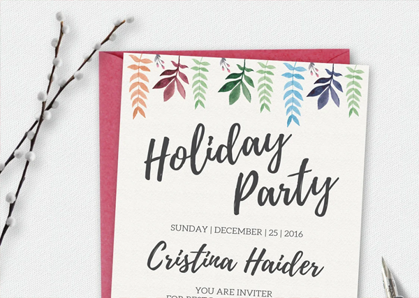 Winter Holiday Party Flyer Template