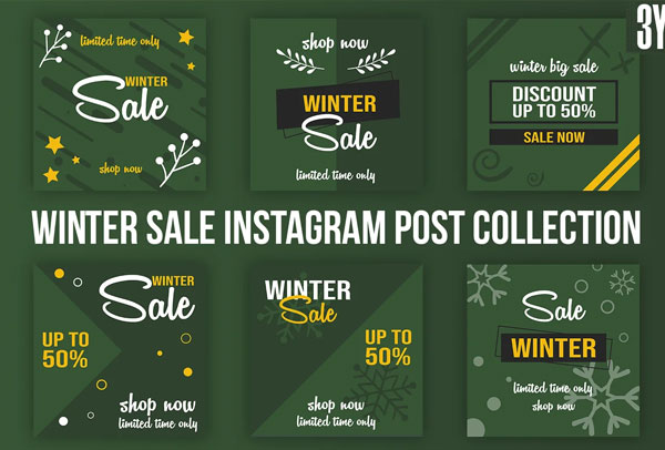 Winter Sale Instagram Banners Pack
