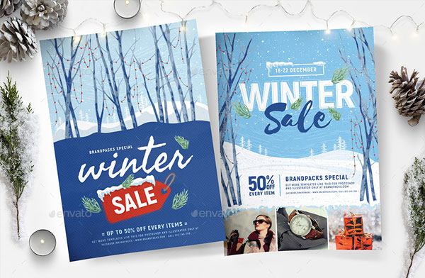 Winter Sale Poster And Flyer Template