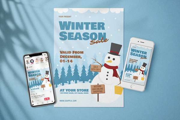 Winter Season Sale Flyer Template