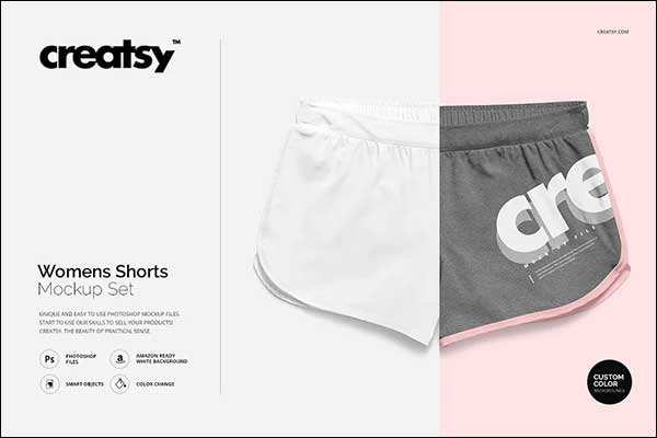 Womens Brief Shorts Mockup Set