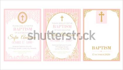 Set of Vector Baptism Banner Templates
