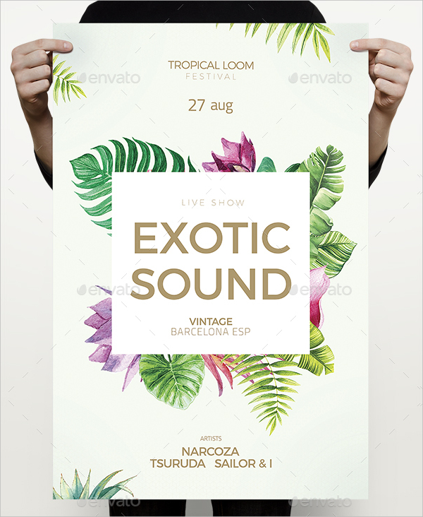 tropical club flyer background