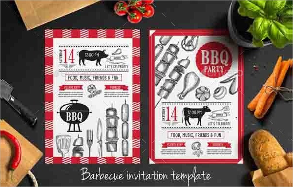 BBQ Party Restaurant Invitation Template