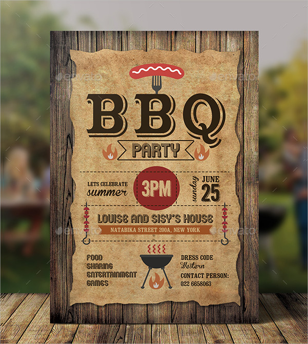 BBQ Party Event Invitation Template