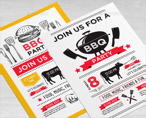 BBQ Vintage Party Invitation Template