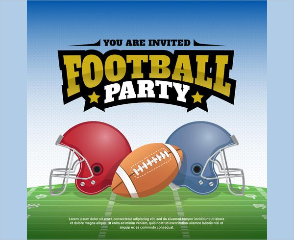 Football Party Vector Illustration Poster Design