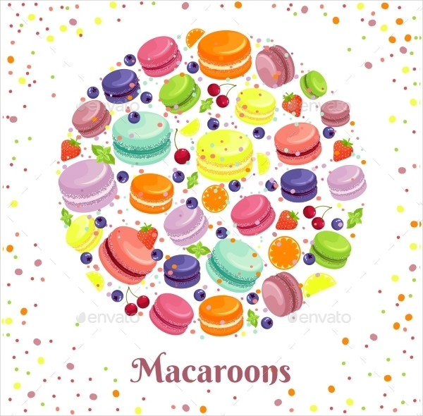 Macaroons Cookies Round Label