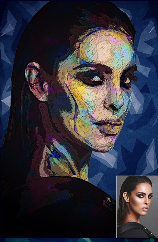 abstract portrait photoshop action free download