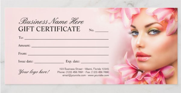 makeup gift certificate template