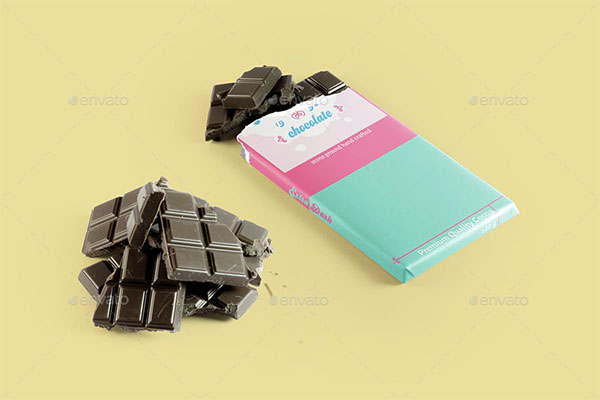 Chocolate Bar Packaging Mockup Design