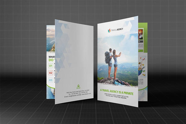 Holiday Travel Agency Bifold Brochure Template