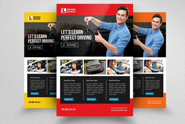Driving School Promotion Book Flyer Template