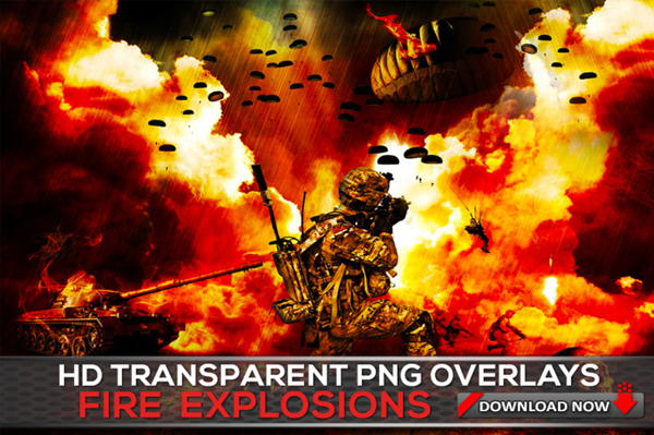 Transparent PNG Fire and Explosion Overlays