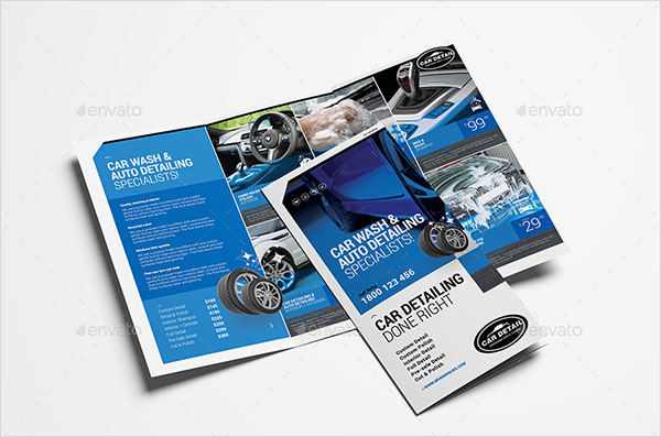 Car Detailing Trifold Brochure Template