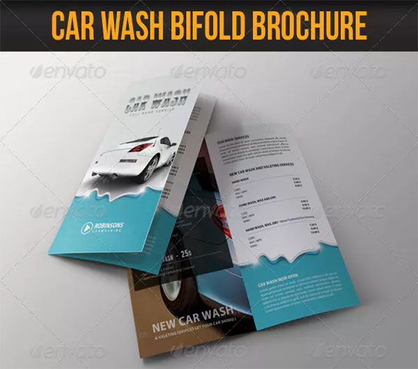 Car Wash Bifold Brochure Design Template