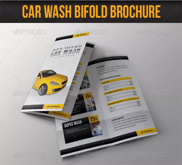 Car Wash Bifold Brochure Template