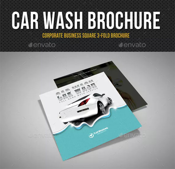 Car Wash Square 3-Fold Brochure