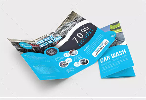 Car Wash Trifold Brochure Design