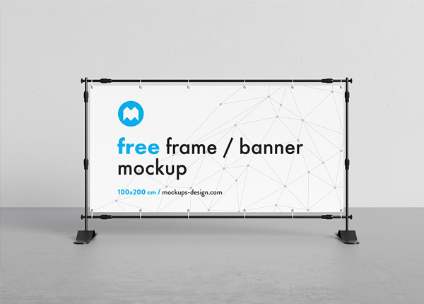 Free Banner Frame Stand Mockup