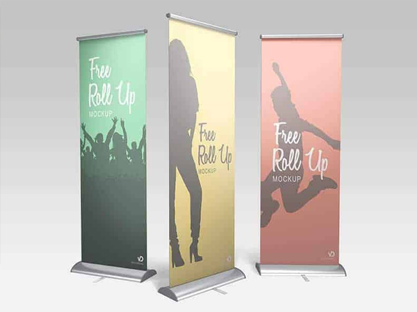 Free PSD Roll Up Banner Mockup