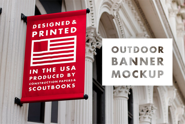Outdoor Banner Mockup in Horizontal Format