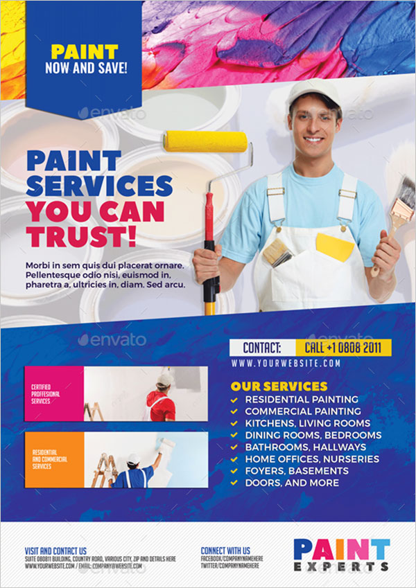 Paint Flyer Templates | Free PSD | Ai | InDesign | Word Downloads