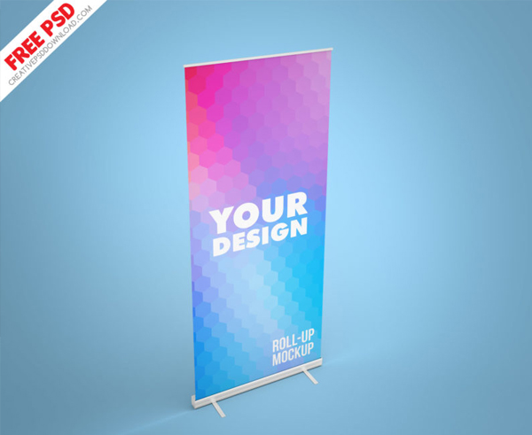 Roll-up Mockup Banner Free PSD