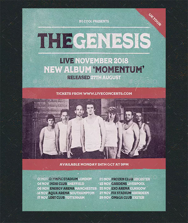 Grunge Band Tour Flyer & Poster Design