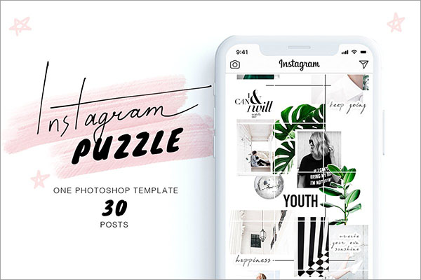 Free Instagram Puzzle Template Psd - Printable Templates
