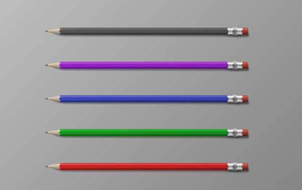 Editable Pencils Free PSD Mockup