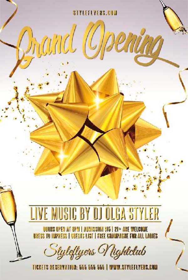 Free Grand Opening Flyer Templates Free Vector PNG