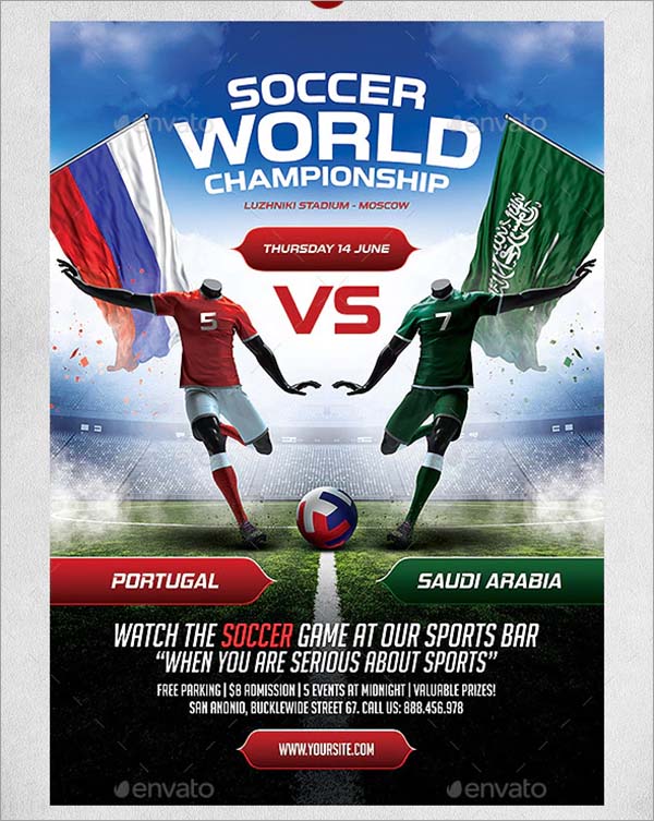 Soccer poster mockup free download